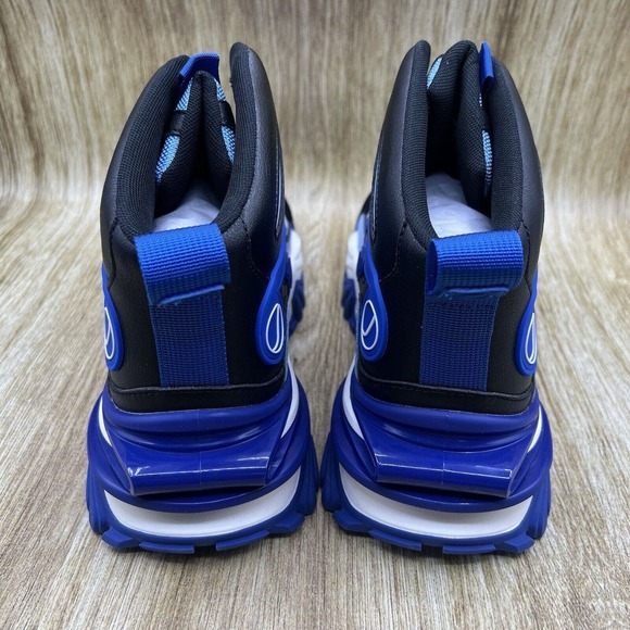 New Javi Logic High Top Blue Silver Leather Shoes Sneakers Men's Size 7.5 D - Picture 5 of 10